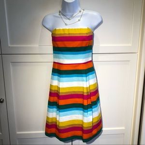 Trina Turk Striped Strapless Dress w/Pockets Sz 2